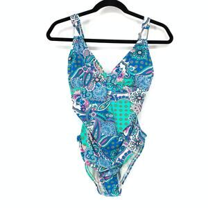 Love Your ASSETS by Sara Blakely SPANX Women's Size S Paisley One Piece Swimsuit